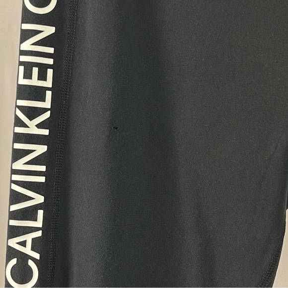 Calvin Klein Performance XL Stretch Workout Gym Leggings Side Stripe Logo Yoga - Picture 4 of 7